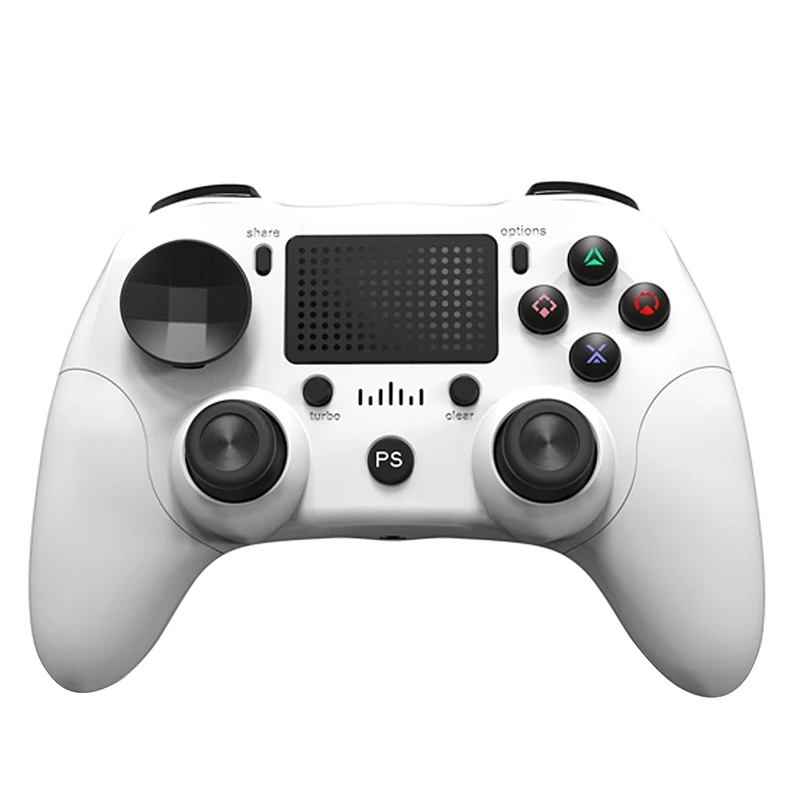 Wireless Bluetooth Game Controller Build-in Six Axis Dual Vibration with Press Panel Gamepad for PS4/Android/PC White
Wireless Bluetooth Game Controller Build-in Six Axis Dual Vibration with Press Panel Gamepad for PS4/Android/PC White