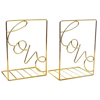 Bookends Gold , Decorative Metal Book Ends Supports for Shelves , Non-Scratching (1 Pair) 
Bookends Gold , Decorative Metal Book Ends Supports for Shelves , Non-Scratching (1 Pair)