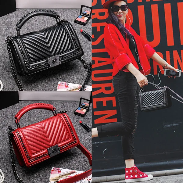 V Chain Bag Graceful Freaky Pattern Chain WOMEN'S Bag 2019 Spring New Style Quilted Over-the-shoulder Bag Wholesale
V Chain Bag Graceful Freaky Pattern Chain WOMEN'S Bag 2019 Spring New Style Quilted Over-the-shoulder Bag Wholesale