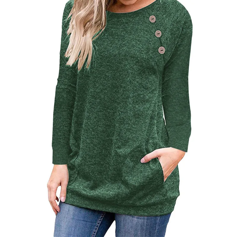 New Basic T Shirt Winter Women T-Shirts Autumn O-Neck Long Sleeve Top Casual Buttons Pockets Bottoming Tee Shirt Plus Size GV579
New Basic T Shirt Winter Women T-Shirts Autumn O-Neck Long Sleeve Top Casual Buttons Pockets Bottoming Tee Shirt Plus Size GV579