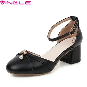 VINLLE 2020 PU Leather Square High Heel Spring Summer Ladies Shoes Round Toe Buckle Hollow Fashion Women Pumps Big Size 34-43
VINLLE 2020 PU Leather Square High Heel Spring Summer Ladies Shoes Round Toe Buckle Hollow Fashion Women Pumps Big Size 34-43