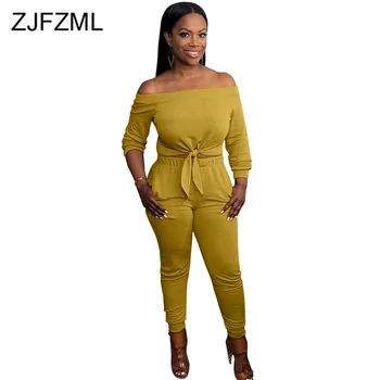 Plus Size Casual Two Piece Sets Women Festival Clothing Slash Neck Long Sleeve Top Pant Suit 2 Piece Matching Sets Club Outfits 
Plus Size Casual Two Piece Sets Women Festival Clothing Slash Neck Long Sleeve Top Pant Suit 2 Piece Matching Sets Club Outfits