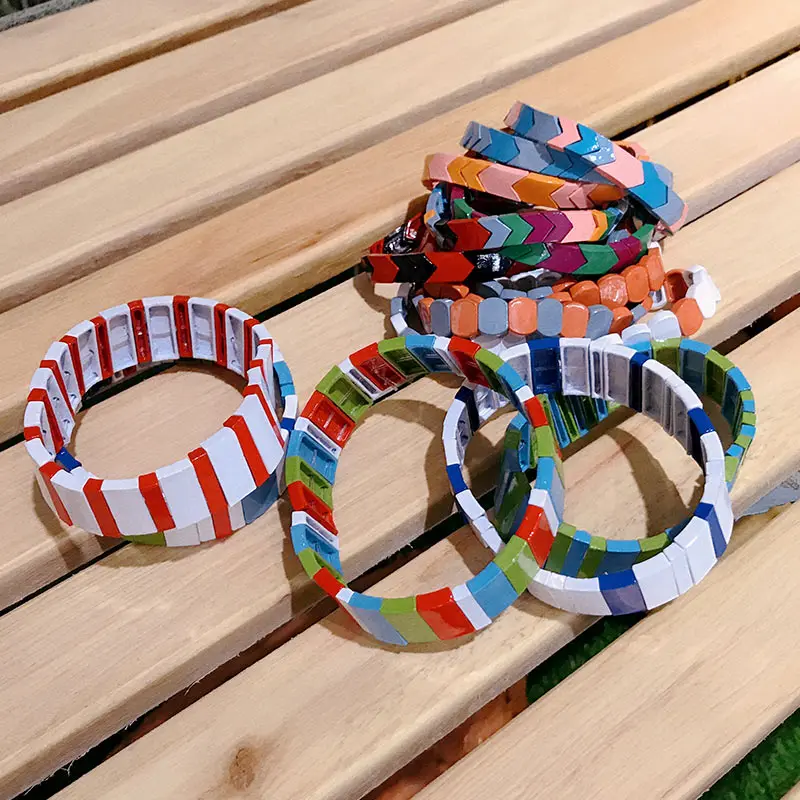 Flatfoosie Enamel Stretch Bracelets for Women Stacking Rainbow Painted Brazalete Mujer Tile Beads Friendship Bracelet Jewelry
Flatfoosie Enamel Stretch Bracelets for Women Stacking Rainbow Painted Brazalete Mujer Tile Beads Friendship Bracelet Jewelry