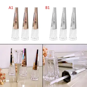 

3Pcs Mini Lip Gloss Tube 5ml Mini Plastic Refillable Lip Balm Tube With Silicone Brush Head For Bottling Lip Gloss Tool