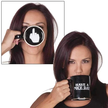 

Creative Have a Nice Day Coffee Mug Middle Finger Funny Cup for Coffee Milk Tea Cups Novelty Gifts 300ml