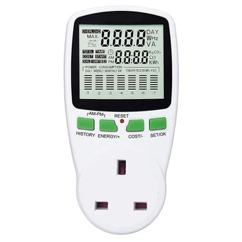 Digital Wattmet Power Meter Energy Meter Voltage Chart Power Measuring Socket Indoor Countdown Timer Socket Grounded
Digital Wattmet Power Meter Energy Meter Voltage Chart Power Measuring Socket Indoor Countdown Timer Socket Grounded