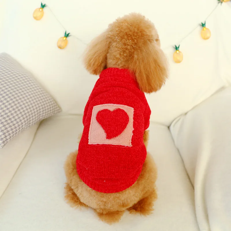 Autumn Winter Warm Pet Dog Soft Sweater for Small Cats Dogs Puppies Bichon Yorkie Comfortable Pet Red Heart Pattern Knit Sweater
Autumn Winter Warm Pet Dog Soft Sweater for Small Cats Dogs Puppies Bichon Yorkie Comfortable Pet Red Heart Pattern Knit Sweater