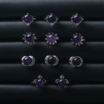 Amethyst Mysterious Noble Gem Jewelry for women anillos de compromiso Natural crystal ring femalering copper inlaid adjustable
Amethyst Mysterious Noble Gem Jewelry for women anillos de compromiso Natural crystal ring femalering copper inlaid adjustable