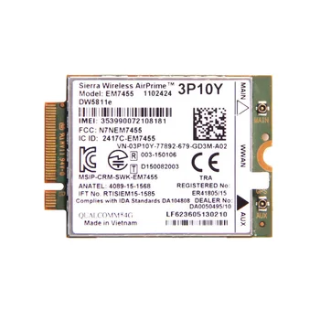 Wireless EM7455 LTE 4G NGFF Module DW5811E 3P10Y 300 M Para E7270 E7470 E7370 E5570 Sem Fio FDD/TDD LTE 4G Cat6 Gobi6000 + ANTEN
Wireless EM7455 LTE 4G NGFF Module DW5811E 3P10Y 300 M Para E7270 E7470 E7370 E5570 Sem Fio FDD/TDD LTE 4G Cat6 Gobi6000 + ANTEN