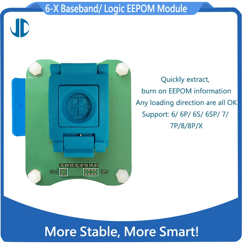 JC IPhone Baseband/Logic EEPROM Chip Repair Socket Tool For Repair IPhone 6/6P/6S/6SP/7/7P/8/8P/X Baseband And Logic EEPROM Chip
JC IPhone Baseband/Logic EEPROM Chip Repair Socket Tool For Repair IPhone 6/6P/6S/6SP/7/7P/8/8P/X Baseband And Logic EEPROM Chip