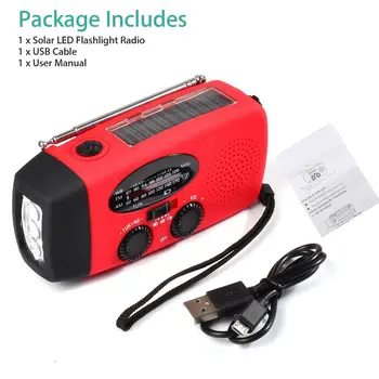AM/FM/NOAA Multifunctional Hand radio Solar Crank Dyn.amos Powered Weather Radio Use Emergency LED Flashlight and Power Bank
AM/FM/NOAA Multifunctional Hand radio Solar Crank Dyn.amos Powered Weather Radio Use Emergency LED Flashlight and Power Bank