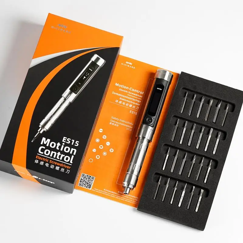 ES15 Mini Precision Cordless Electric Screwdriver Smart Motion Control USB Power Screwdriver with 16pcs 4mm Bit Set LED lights
ES15 Mini Precision Cordless Electric Screwdriver Smart Motion Control USB Power Screwdriver with 16pcs 4mm Bit Set LED lights