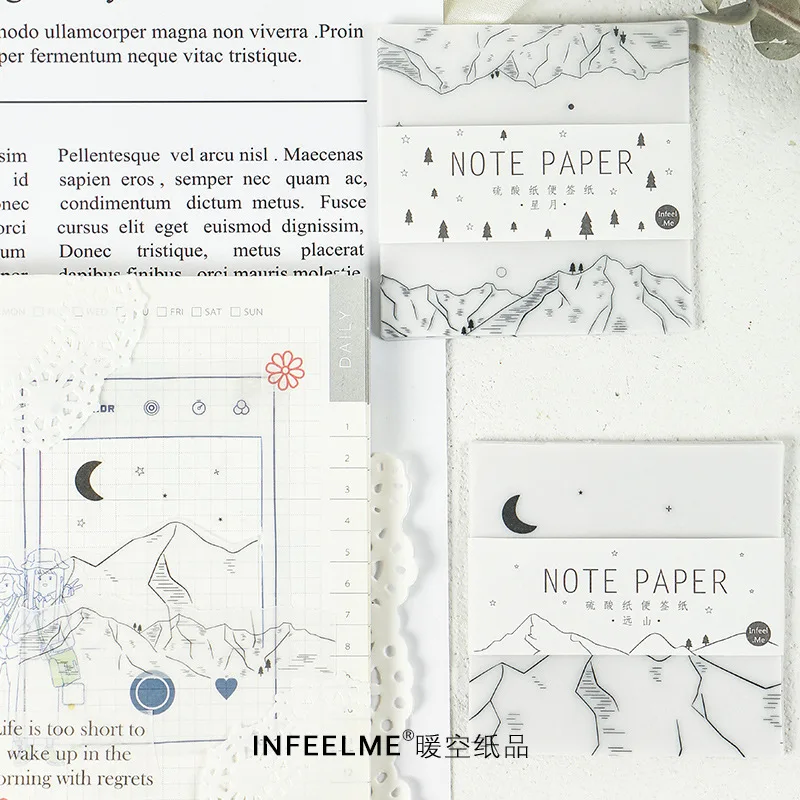 30 Pcs Translucent Sulfuric Acid Paper Note Pad Mountain Moon Pattern Post It Vintage Sticky Notes Memo Pad Retro Stationery
30 Pcs Translucent Sulfuric Acid Paper Note Pad Mountain Moon Pattern Post It Vintage Sticky Notes Memo Pad Retro Stationery