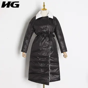 HG Drawstring Waist Solid Parka Women 2020 Winter Casual Fashion New Style Temperament All Match Turn Down Collar Parka ZY2413 
HG Drawstring Waist Solid Parka Women 2020 Winter Casual Fashion New Style Temperament All Match Turn Down Collar Parka ZY2413