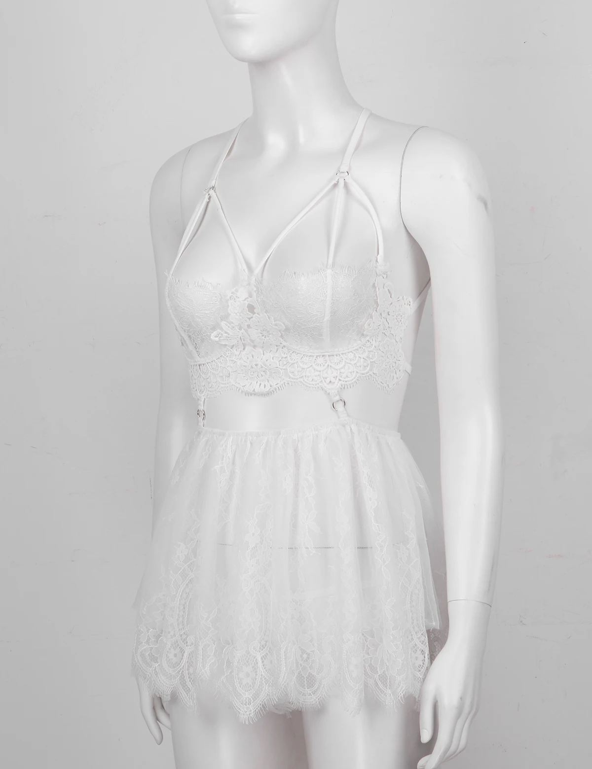 2Pcs Womens Erotic Sheer Lace Sleepwear Lingerie Set Elastic Spaghetti Shoulder Straps Deep V Neck Backless Mini Nightgown Dress
2Pcs Womens Erotic Sheer Lace Sleepwear Lingerie Set Elastic Spaghetti Shoulder Straps Deep V Neck Backless Mini Nightgown Dress
