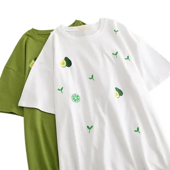 Korean Style Summer Loose Top Avocado Pattern Short Sleeve Wild Fashion Tunic Pullover Top Shirt For Women and Girls
Korean Style Summer Loose Top Avocado Pattern Short Sleeve Wild Fashion Tunic Pullover Top Shirt For Women and Girls