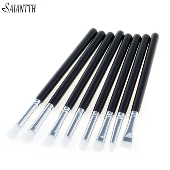 Saiantth 8pcs Eye Makeup Brushes Set Beauty Tools Eyeshadow Brush White Hair Black Silver Wooden Handle Professional Concealer 
Saiantth 8pcs Eye Makeup Brushes Set Beauty Tools Eyeshadow Brush White Hair Black Silver Wooden Handle Professional Concealer