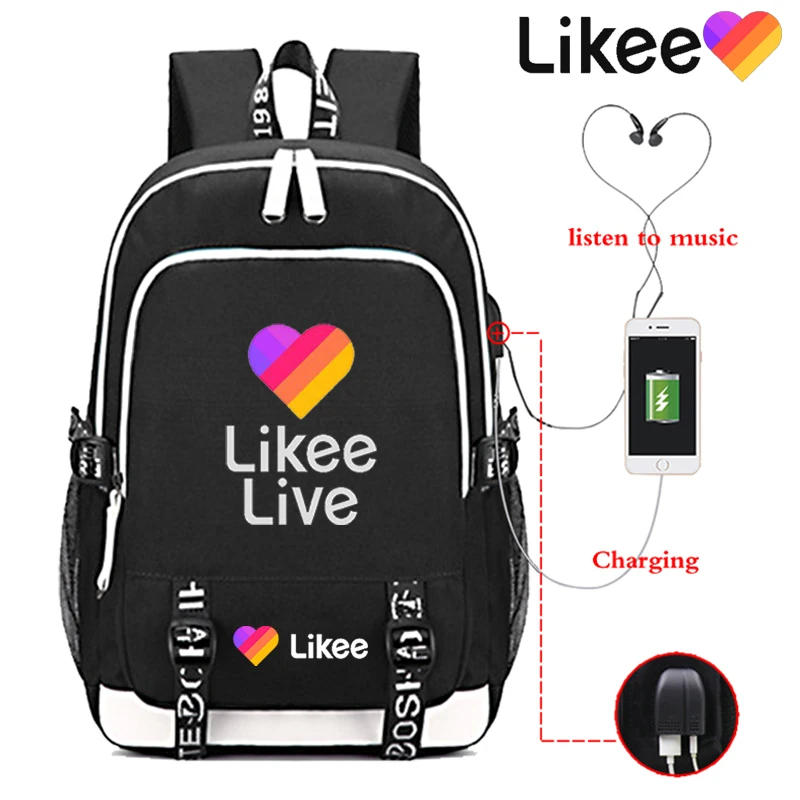 Women's LIKEE Backpack Teenage Likee Live Backpack Laptop USB Charging Korean Bag Teens Men Women Travel Shoulder Bag
Women's LIKEE Backpack Teenage Likee Live Backpack Laptop USB Charging Korean Bag Teens Men Women Travel Shoulder Bag