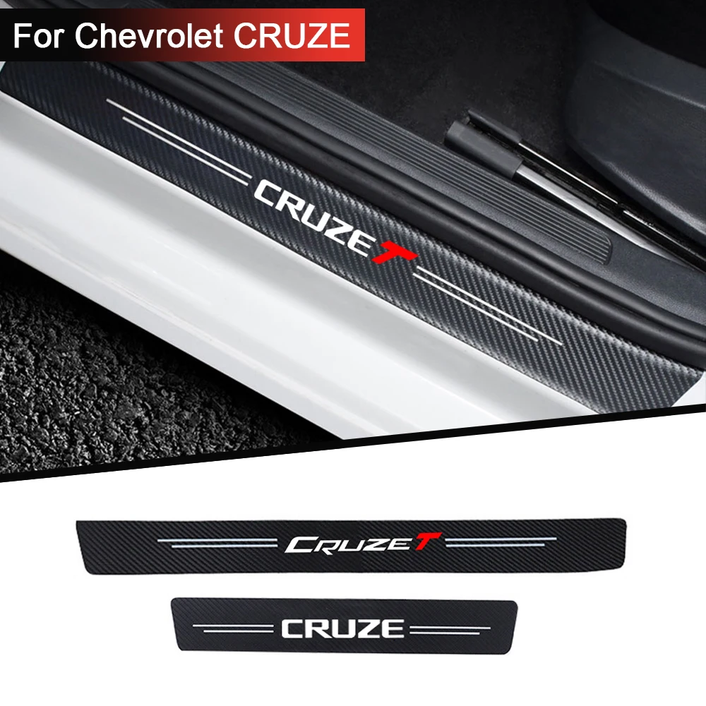

4pcs Car threshold protect Car sticker Carbon fiber for chevrolet cruze t Car accessories stickers