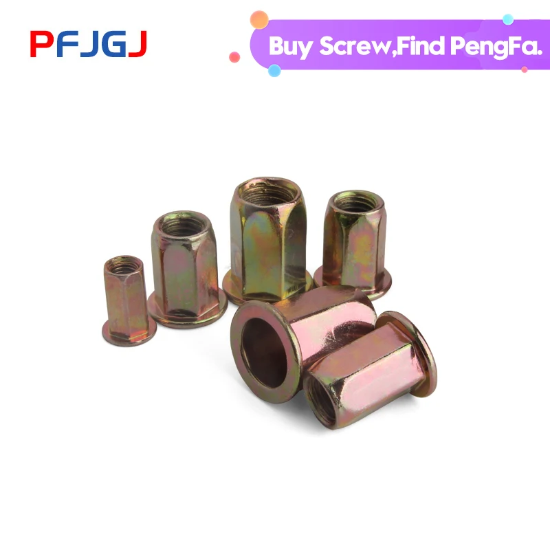 Peng Fa Colored flat head full hexagonal pull riveting nut hexagonal pull riveting nut pull riveting nut M4M5M6M8M10
Peng Fa Colored flat head full hexagonal pull riveting nut hexagonal pull riveting nut pull riveting nut M4M5M6M8M10