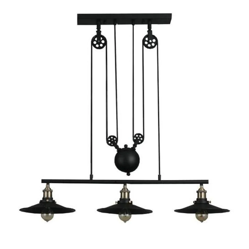 

Vintage Pendant Lights Fixtures Loft Style Hanglamp Pulley Retro Lamp Black Metal Industrial Lighting Bedroom Dining Room Bar