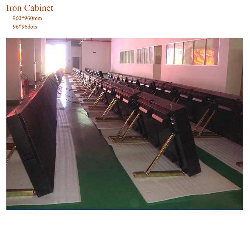 

960*960mm Iron Cabinet Rental Outdoor P10 rgb LED Display Football Basketball Court Screen