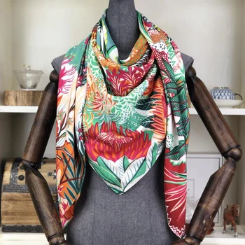 2020 Summer Fashion Design Square Silk Scarf Women Foulard Bandana Ladies Shawl Hijab Elegant Satin Scarves For Women 130*130cm
2020 Summer Fashion Design Square Silk Scarf Women Foulard Bandana Ladies Shawl Hijab Elegant Satin Scarves For Women 130*130cm