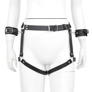 Sexy Harajuku Leather Harness Garter Waist Belt With Handcuffs Adult Games Lingerie Adjustable Pu Hollow Open Crotch Panties
Sexy Harajuku Leather Harness Garter Waist Belt With Handcuffs Adult Games Lingerie Adjustable Pu Hollow Open Crotch Panties