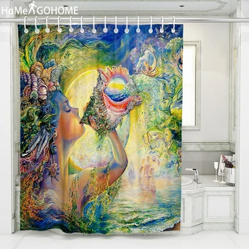 Watercolor Art Conch Goddess Bathroom Shower Curtain 3D Waterproof Mildewproof Fabric Bath Curtains Large Size douchegordijn New
Watercolor Art Conch Goddess Bathroom Shower Curtain 3D Waterproof Mildewproof Fabric Bath Curtains Large Size douchegordijn New