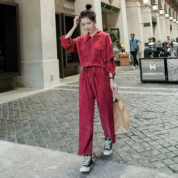 Autumn Spring Long Sleeve Zipper Red Jumpsuit Loose Casual One Piece Pants Female Drawstring Waist Shirt Style Trouser Overalls
Autumn Spring Long Sleeve Zipper Red Jumpsuit Loose Casual One Piece Pants Female Drawstring Waist Shirt Style Trouser Overalls