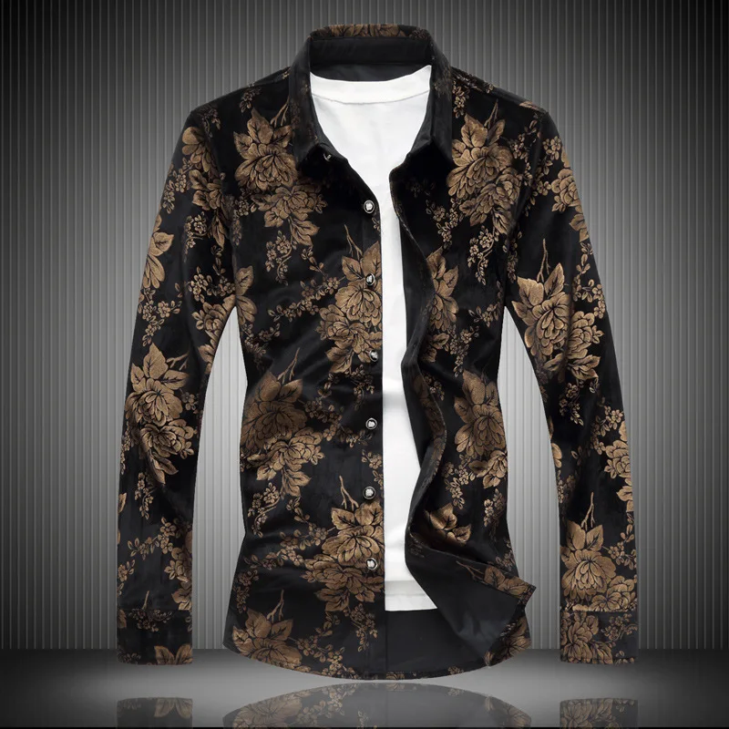 Chinese-style Men's Gold Velvet Shirt Men'S Wear MEN'S Long Sleeve Shirt Large Size
Chinese-style Men's Gold Velvet Shirt Men'S Wear MEN'S Long Sleeve Shirt Large Size