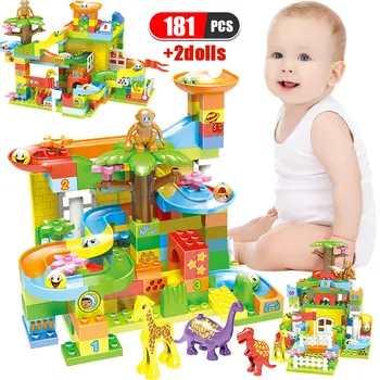 City Jurassic Dinosaur World Maze Balls Building Blocks for Duploed Marble Track Slide Big Size Bricks Toys for Kids
City Jurassic Dinosaur World Maze Balls Building Blocks for Duploed Marble Track Slide Big Size Bricks Toys for Kids