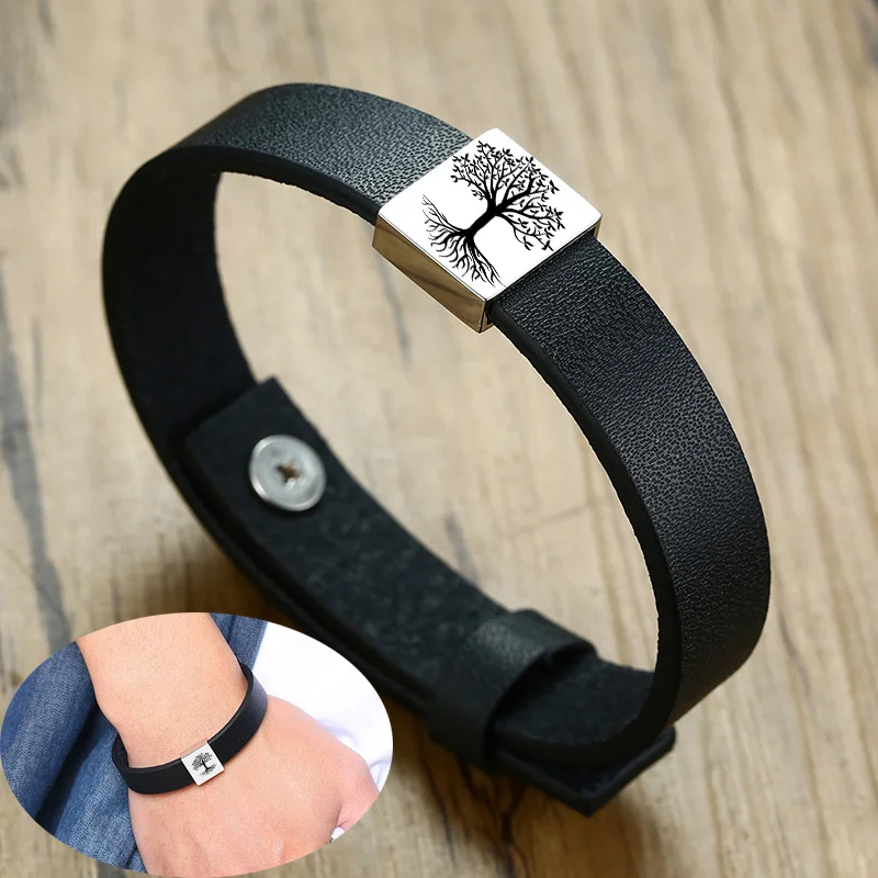 Men Women Tree of life Leather Bracelet Personalize Engraving Stainless Steel Casual Customize Bangle Adjustable Jewelry
Men Women Tree of life Leather Bracelet Personalize Engraving Stainless Steel Casual Customize Bangle Adjustable Jewelry