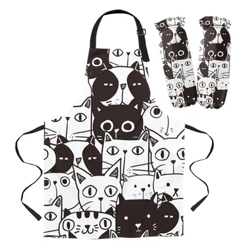 Animal Cute Black And White Cat Pet Art Apron Set Brief Adult Kitchen Baking Cooking Accessories Cuff Oven Mitts Bib Kids Aprons
Animal Cute Black And White Cat Pet Art Apron Set Brief Adult Kitchen Baking Cooking Accessories Cuff Oven Mitts Bib Kids Aprons
