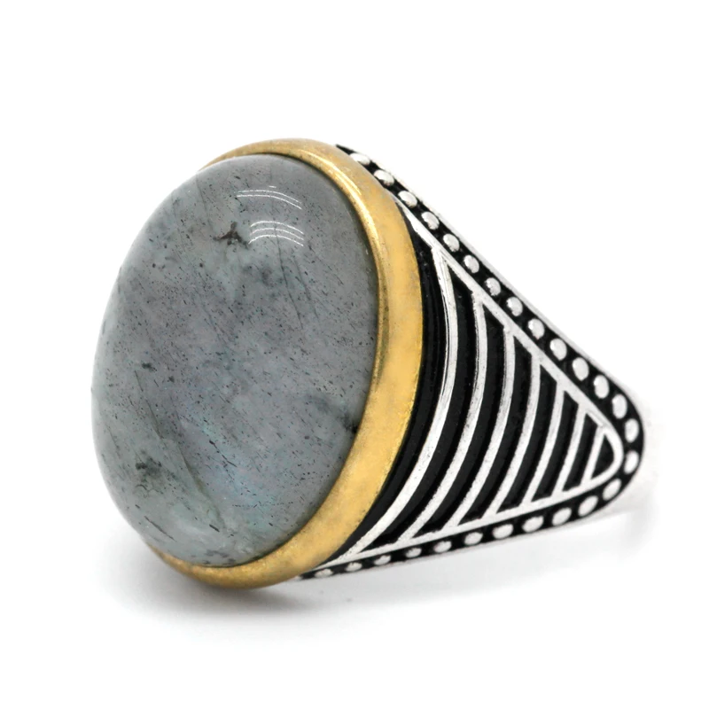 Men's Ring with Natural Labradorite Stone 925 Sterling Silver Vintage Wavelength Rings to Male Women Turkish Lucky Jewelry Gift
Men's Ring with Natural Labradorite Stone 925 Sterling Silver Vintage Wavelength Rings to Male Women Turkish Lucky Jewelry Gift