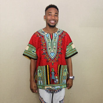 Newest Fashion Big red Design African Traditional Print 100% Cotton Dashiki T-shirt for unisex
Newest Fashion Big red Design African Traditional Print 100% Cotton Dashiki T-shirt for unisex