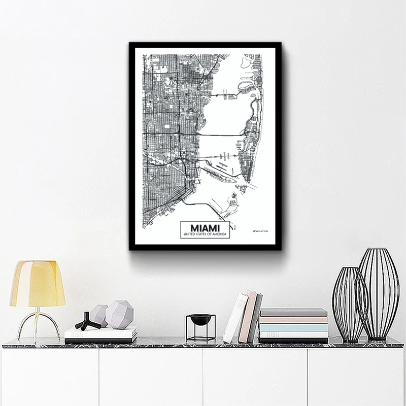 City map Miami Print