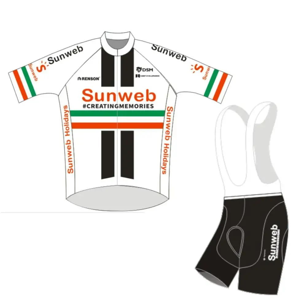 Новинка 2020! Набор для велоспорта pro team sunweb белый Майо дышащий MTB быстросохнущий
