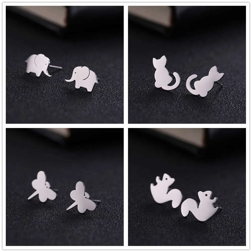 EUEAVAN 20pairs/lot Squirrel Cat Stud Earrings God Women Girls Elephant Dragonfly Stainless Steel Earring Fashion Jewelry Gift
EUEAVAN 20pairs/lot Squirrel Cat Stud Earrings God Women Girls Elephant Dragonfly Stainless Steel Earring Fashion Jewelry Gift