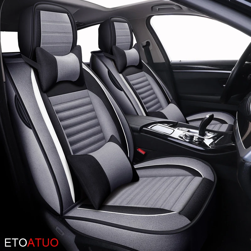 Универсальные льняные чехлы для сидений ETOATUO Fiat все модели автомобильные коврики