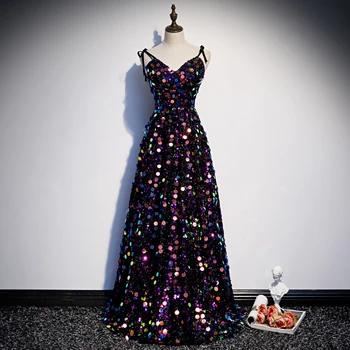 Female Qipao Beads Mesh Gown Women Sexy Spaghetti Strap Evening Party Dress Sequins Cheongsam Prom Dress Elegant Maxi Gress
Female Qipao Beads Mesh Gown Women Sexy Spaghetti Strap Evening Party Dress Sequins Cheongsam Prom Dress Elegant Maxi Gress