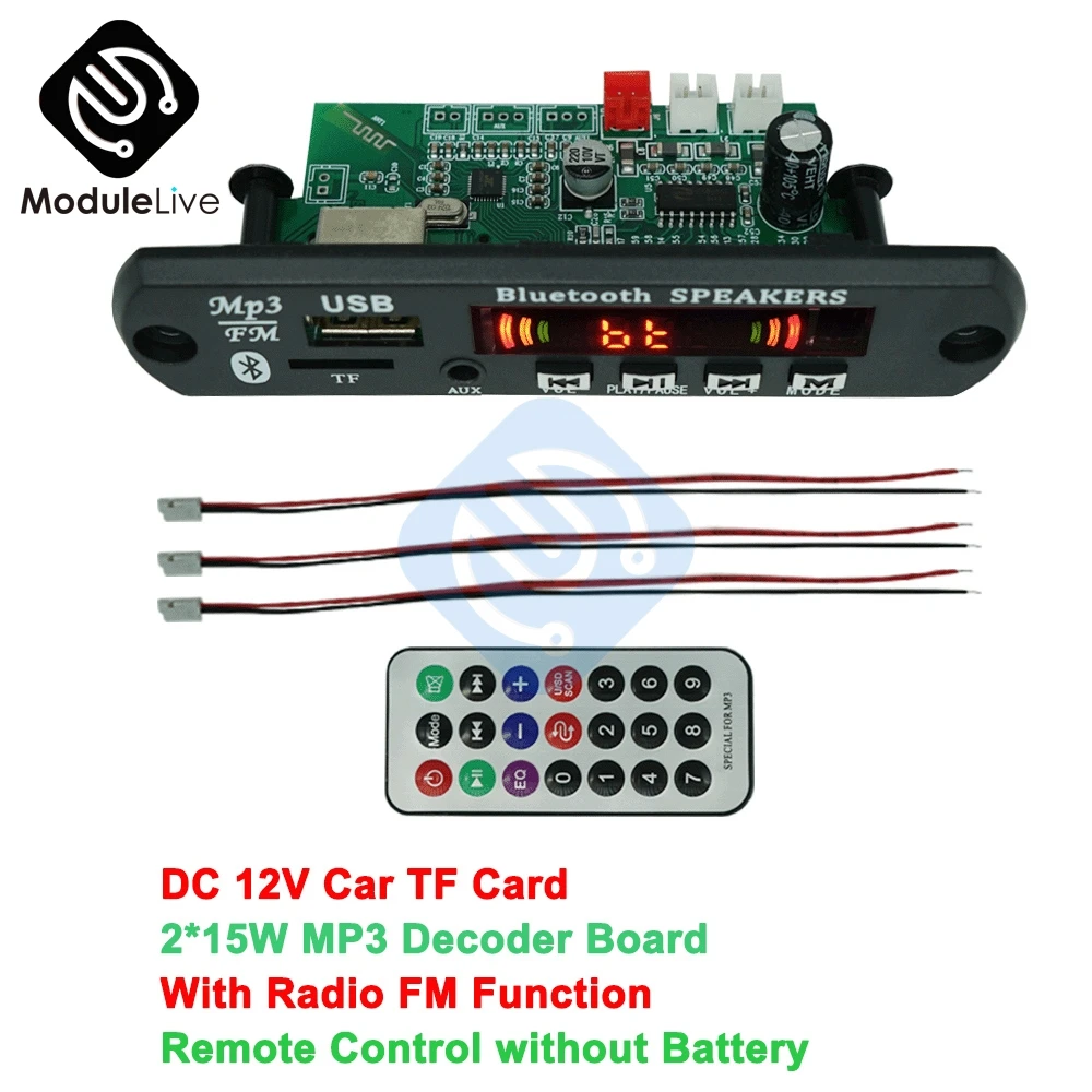 DC 12 В Автомобильная TF-карта 2*15 Вт MP3 декодер плата с радио FM функция пульт дистанционного управления без батареи для MP3/USB/TF/FM / BLUETOOTH
DC 12 В Автомобильная TF-карта 2*15 Вт MP3 декодер плата с радио FM функция пульт дистанционного управления без батареи для MP3/USB/TF/FM / BLUETOOTH