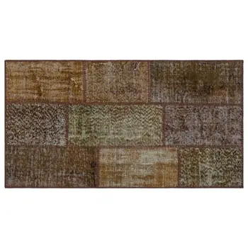 Handmade Brown Vintage Overdyed Patchwork Area Rug 080x150 Cm-2'7''X4'11'' 
Handmade Brown Vintage Overdyed Patchwork Area Rug 080x150 Cm-2'7''X4'11''
