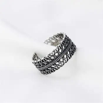925 Sterling Silver Rings For Wome Personality Black Lacen High Quality Femme Fashion Fine Jewelry Open Ring Vintage 925-1001
925 Sterling Silver Rings For Wome Personality Black Lacen High Quality Femme Fashion Fine Jewelry Open Ring Vintage 925-1001