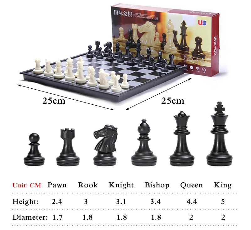 Generic Medieval Szachy Chess Set With Folding Chessboard 32