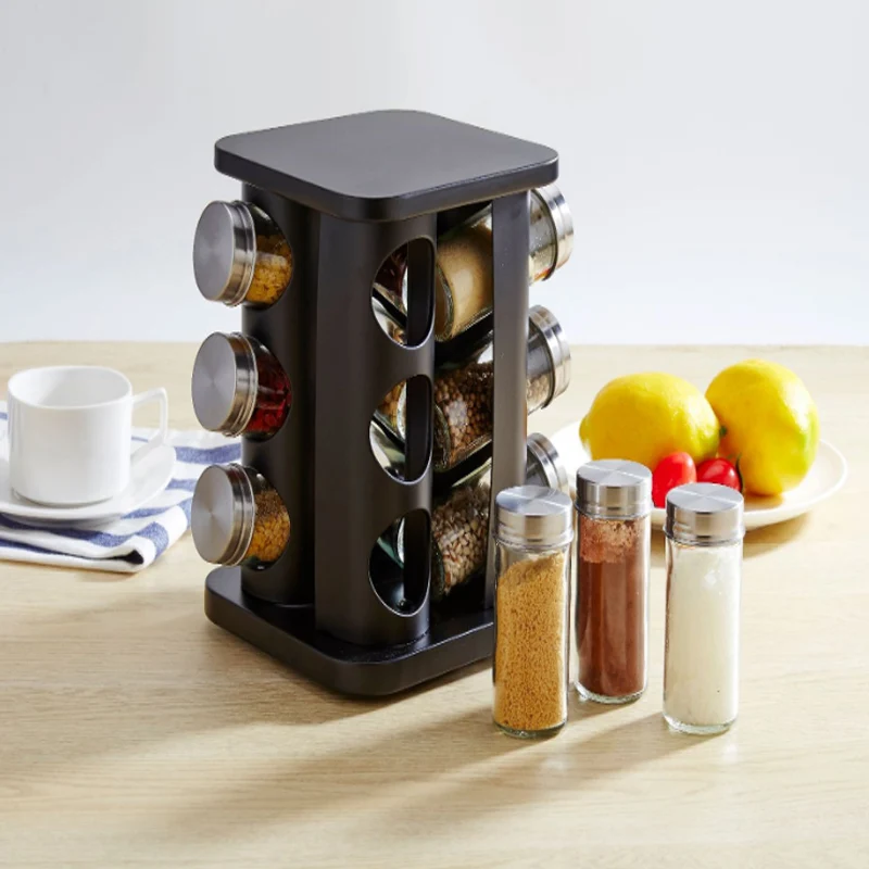 16pcs set Stainless Steel Glass Seasoning Bottle Rack Kit Revolving Spice Rack Bottle Set Large Capacity Seasoning Jars Holder
16pcs set Stainless Steel Glass Seasoning Bottle Rack Kit Revolving Spice Rack Bottle Set Large Capacity Seasoning Jars Holder