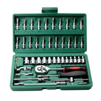 46PCS/SET Ratchet Torque Wrench Kit Hand Tools For Car Socket Set Durable Spanner Socket Set Car Repair Tools
46PCS/SET Ratchet Torque Wrench Kit Hand Tools For Car Socket Set Durable Spanner Socket Set Car Repair Tools