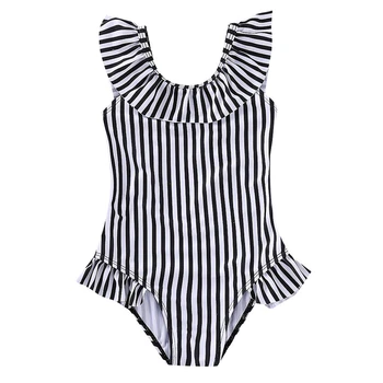 Children baby girls Striped Swimwear one pieces kids Polyester Sleeveless O-neck swimsuit ruffles beach bathing suit for 2-6Y A4
Children baby girls Striped Swimwear one pieces kids Polyester Sleeveless O-neck swimsuit ruffles beach bathing suit for 2-6Y A4