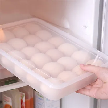 

24 Eggs Holder Eggs Dispencer 21 Grid Dumpling Box Refrigerator Food Storage Box Container Space-saving Eggs Boxes Organizer #15