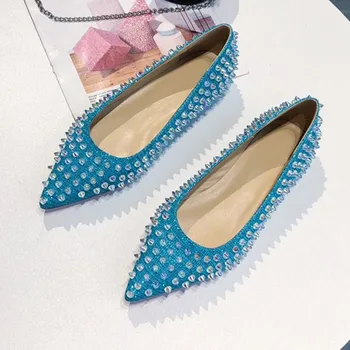 Pointed single shoes female flat-bottom style 2020 spring and autumn new Increased internal transparent rivet shoes ballet flats
Pointed single shoes female flat-bottom style 2020 spring and autumn new Increased internal transparent rivet shoes ballet flats